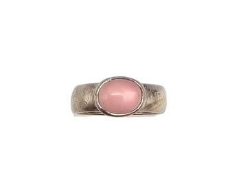 Rose Quartz Sterling Silver Ring Size 5.75 4.9 G