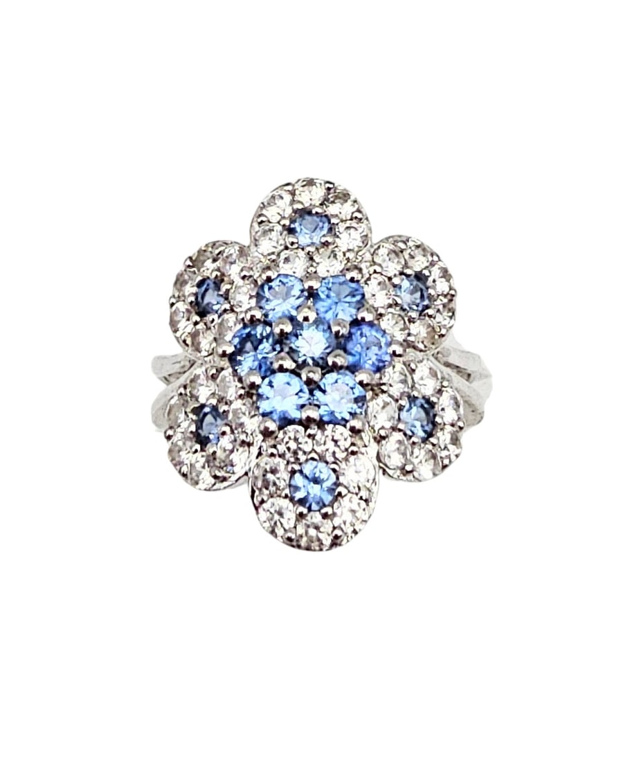 STS Topaz Sterling Silver Cocktail Ring Size 7.75 6.2 G (1 of 4)