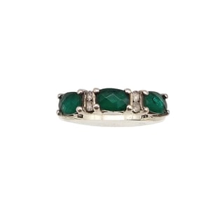 PAM Nephrite Sterling Silver Cocktail Ring Size 6.75 2.6 G