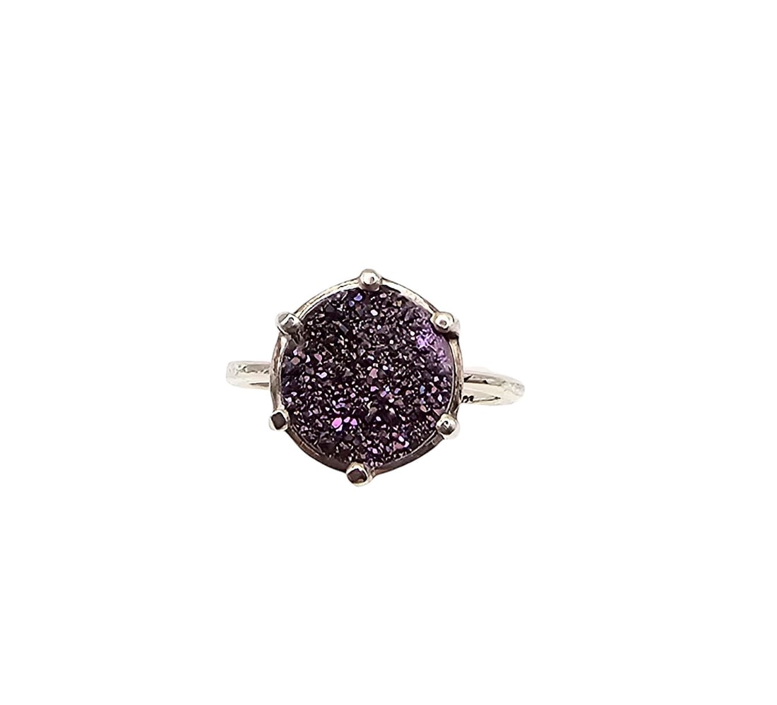STS Druzy Sterling Silver Cocktail Ring Size 6 2.5 G (1 of 4)