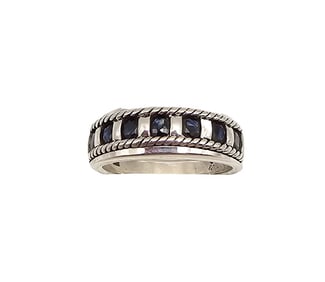 Sapphire Sterling Silver Cocktail Ring Size 6.75 4.1 G