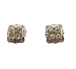 HN Peridot Sterling Silver Earrings 4.3 G