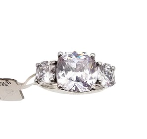 SJD Platinum Over Sterling Silver Tourmaline Cocktail Ring Size 11 9.3 G