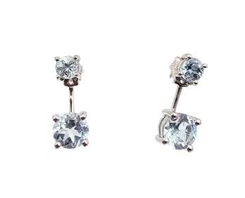 JS Topaz Sterling Silver Dangle Earrings 3.9 G