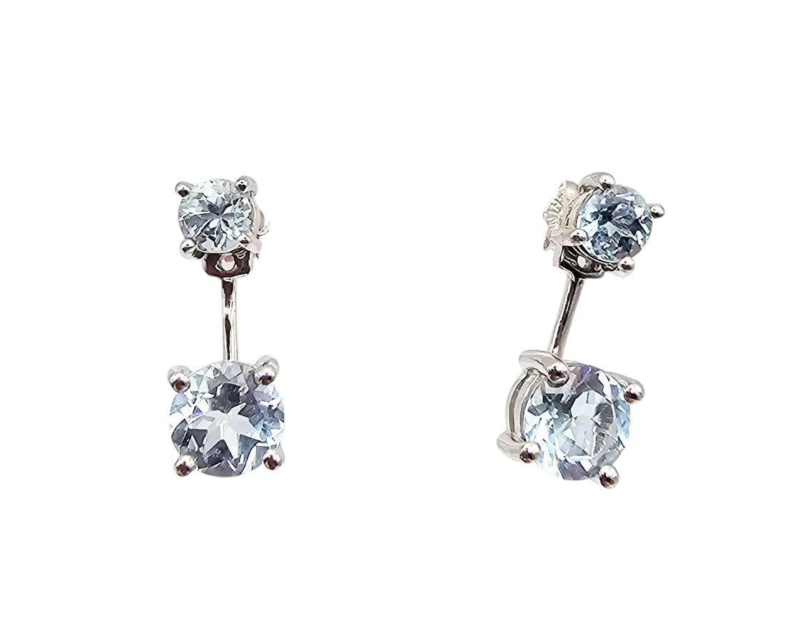 JS Topaz Sterling Silver Dangle Earrings 3.9 G (1 of 4)