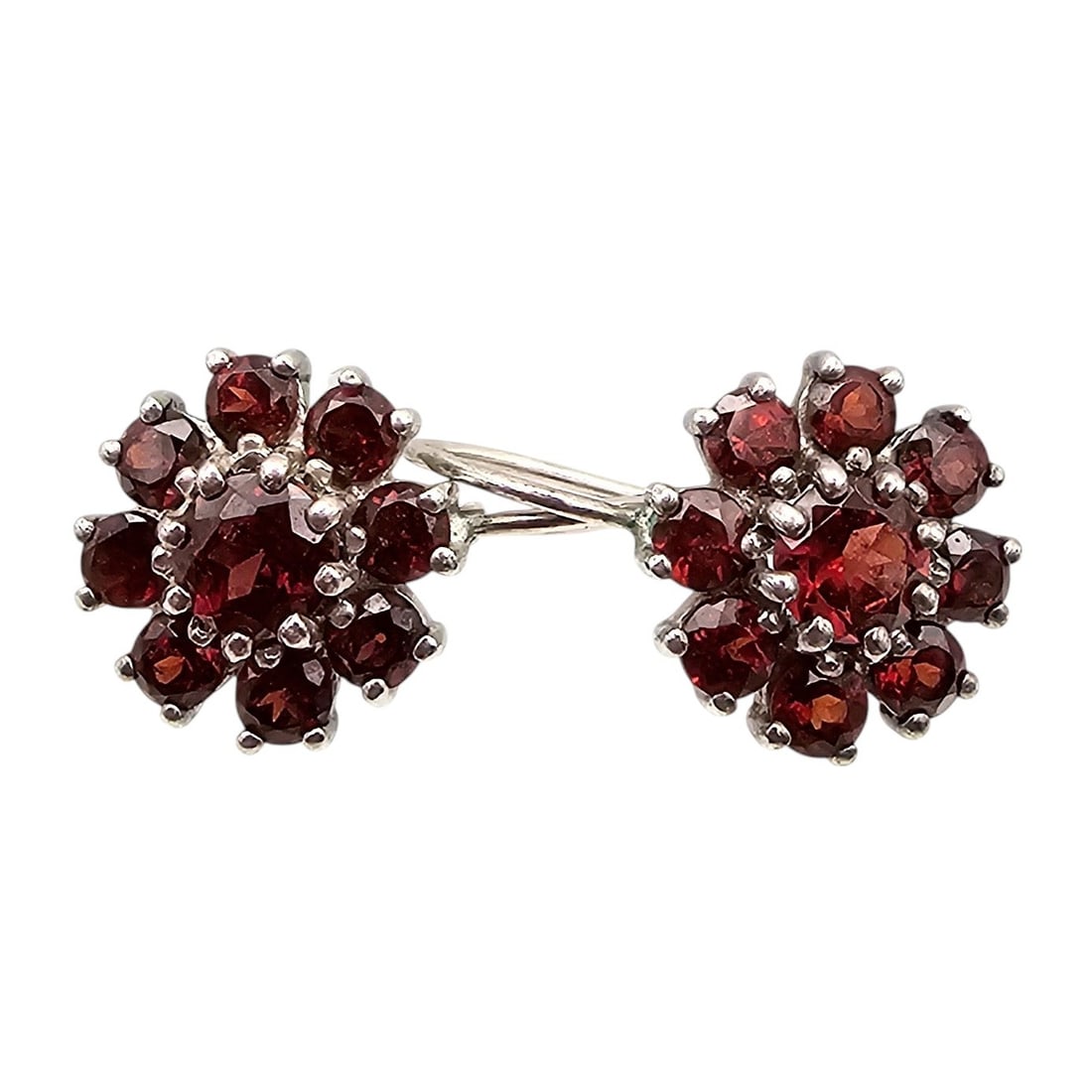 Rhinestone Sterling Silver Dangle Earrings 3.3 G (1 of 4)