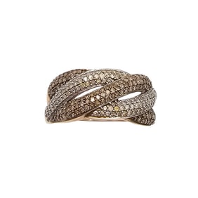 D'Joy Diamond Gold Over Sterling Silver Cocktail Ring Size 9 4.5 G