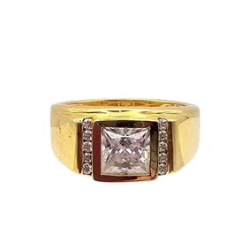 D'Joy Diamond Gold Over Sterling Silver Cocktail Ring Size 8.5 7.4 G