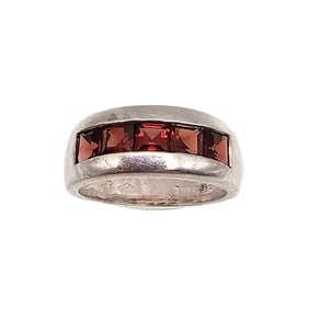 C Rhinestone Sterling Silver Cocktail Ring Size 7.5 5.8 G