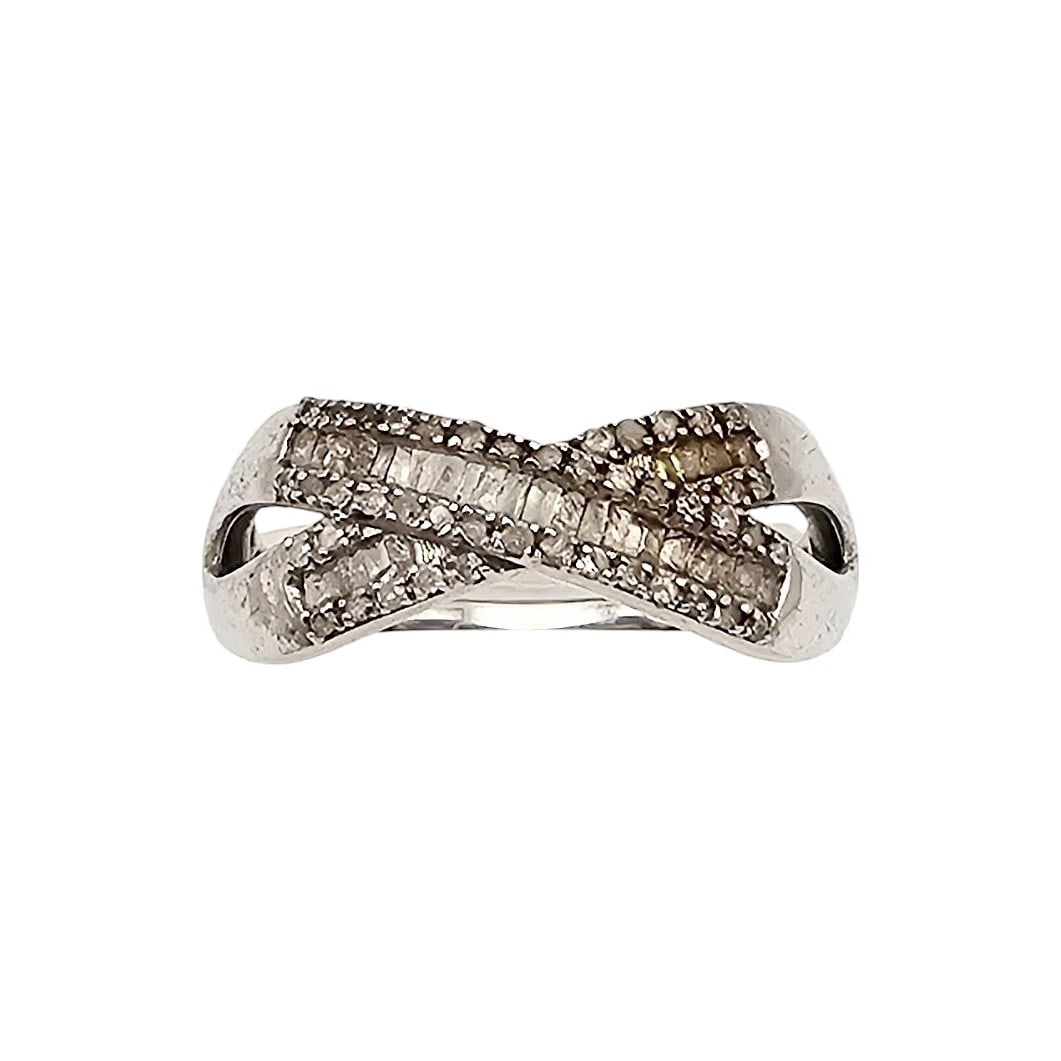 D'Joy Diamond Sterling Silver Cocktail Ring Size 9.5 3.7 G (1 of 4)