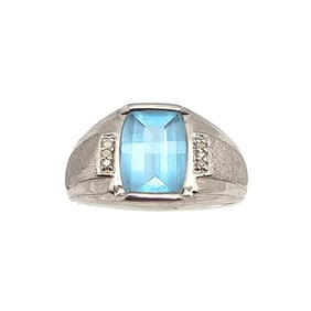 CI Rhinestone Sterling Silver Cocktail Ring Size 9.5 6.8 G