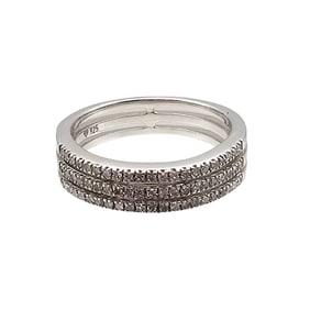 Diamond Sterling Silver Cocktail Ring Size 6.5 3.6 G