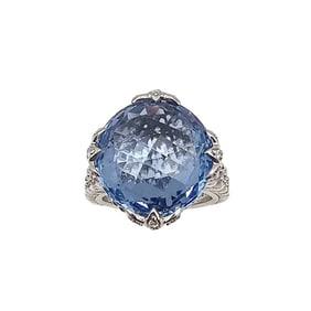 Judith Jack Topaz Cubic Zirconia Sterling Silver Cocktail Ring Size 5.75 10.8 G