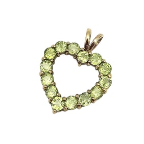 DBJ Peridot Gold Over Sterling Silver Heart Pendant 4.1 G