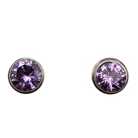 Rhinestone Sterling Silver Earrings 3.8 G