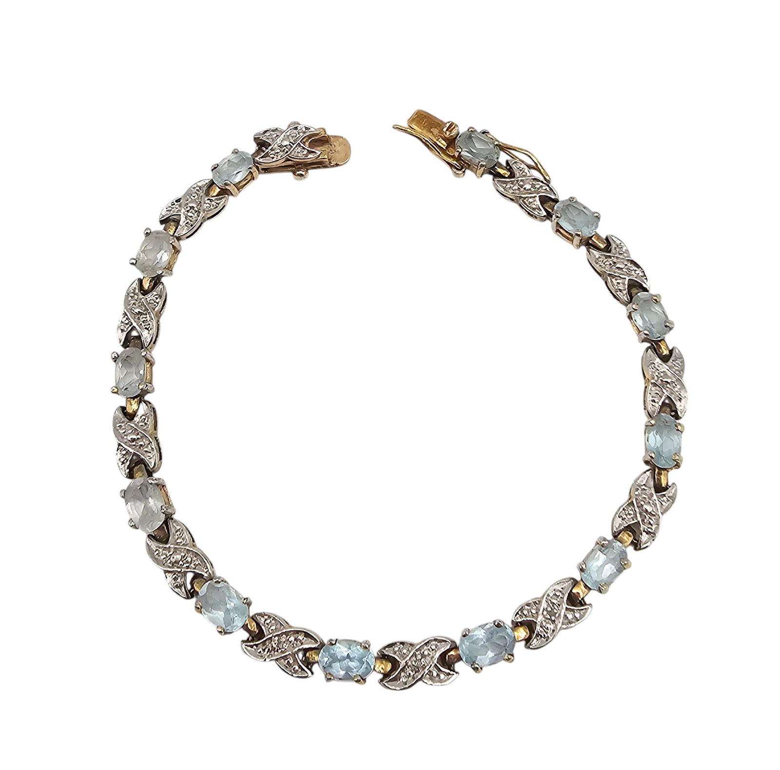 CI Topaz Diamond Gold Over Sterling Silver Tennis Bracelet 11.5 G: CI Topaz Diamond Gold Over Sterling Silver Tennis Bracelet 11.5 G