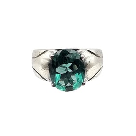 CID. Tourmaline Sterling Silver Cocktail Ring Size 9 5.8 G