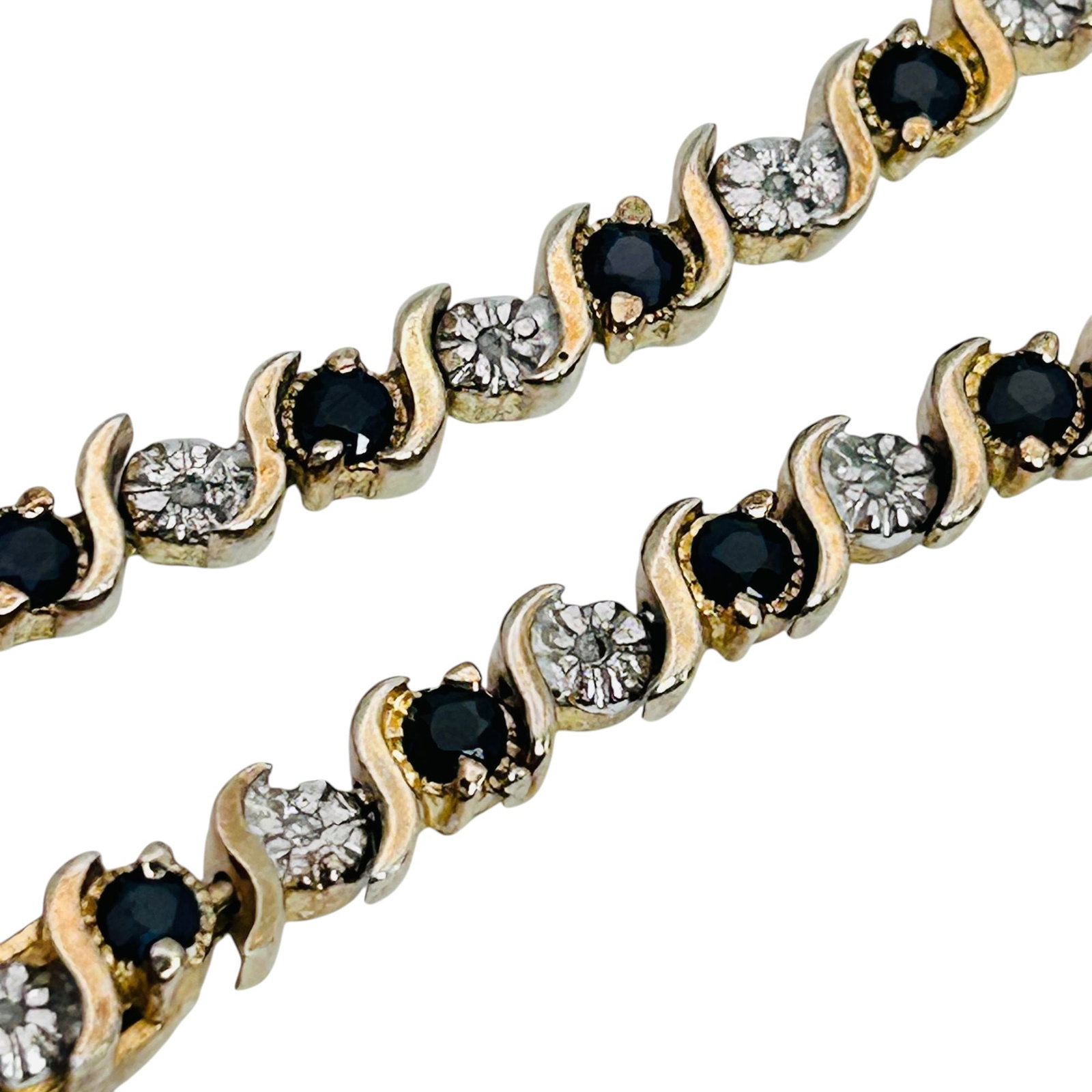 CL Sapphire And Spinel Sterling Tennis Bracelet 11.66 G: CL sapphire and spinel sterling tennis bracelet 11.66 g