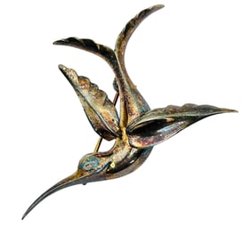 Vintage 800 Silver Hummingbird Brooch 9 G
