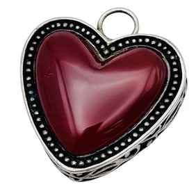 BARSE Carnelian, Sterling Heart Pendant 15 G