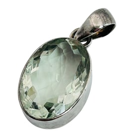 Aqua Sterling Oval Pendant 6.07 G