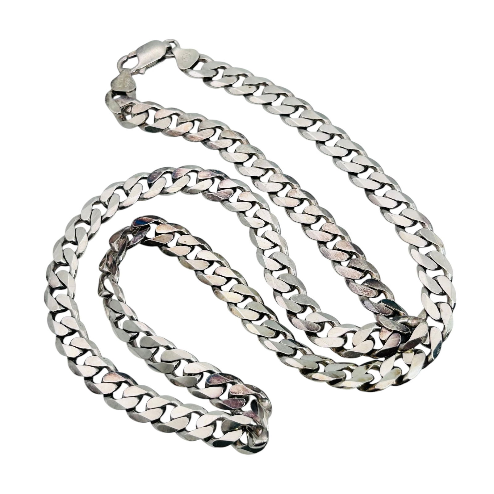 Y Italy Sterling Heavy Curb Chain Necklace 64 G (1 of 5)