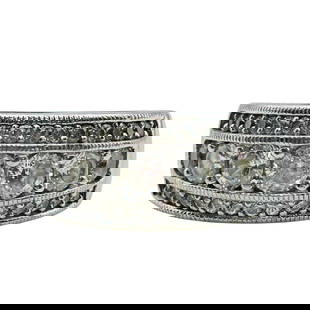 Cubic Zirconia Sterling Dome Ring Size 8, 8.35 G: Cubic zirconia sterling dome ring size 8 8.35