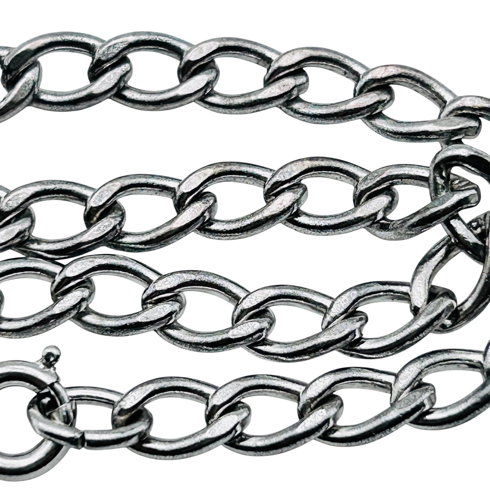 Sterling Curb Chain Charm Bracelet 7.73 G: Sterling curb chain charm bracelet 7.73 g