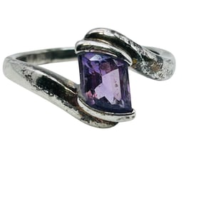 Amethyst Bypass Sterling Ring Size 9, 4.58 G