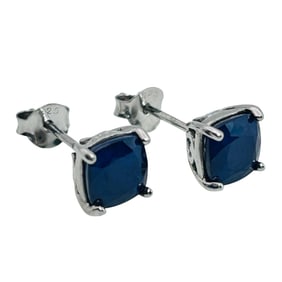 DJOY Sapphire Sterling Stud Earrings 1.79 G