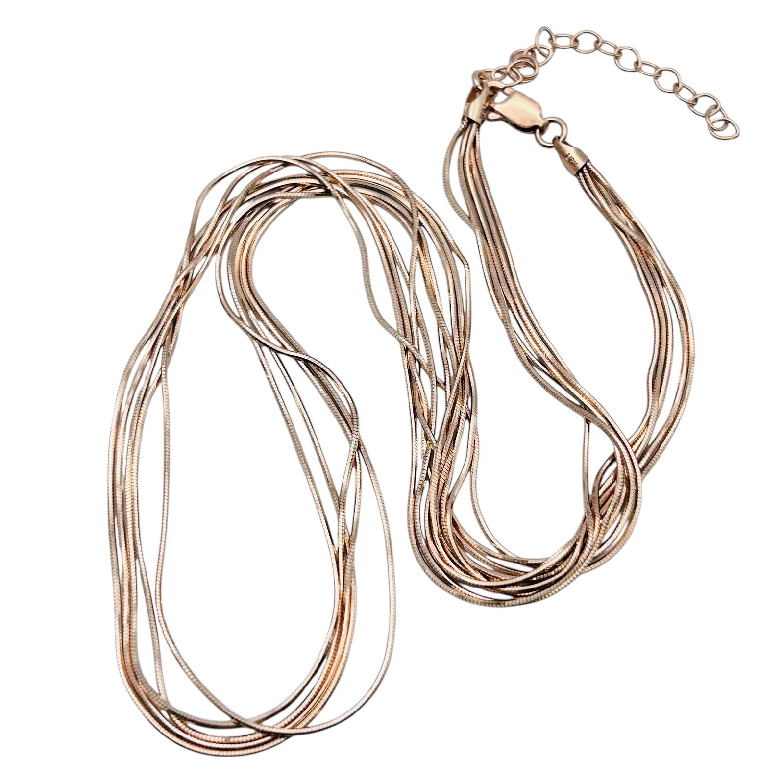 LIRM Italy, Sterling Five Strand Necklace 10.18 G: LIRM Italy Sterling five strand necklace 10.18 g