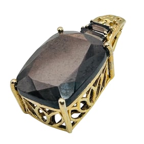 STS Topaz Sterling Rectangular Pendant 9.78 G