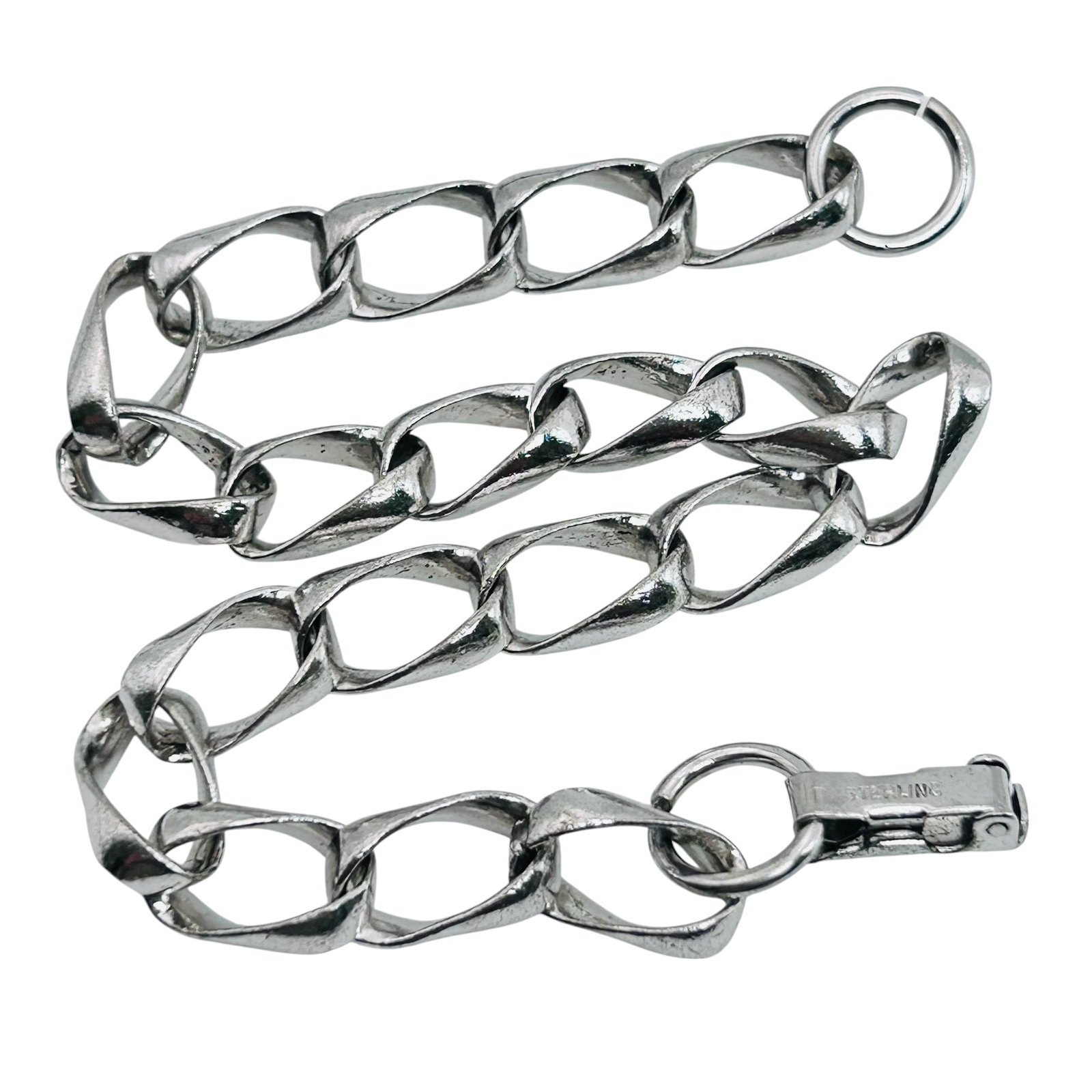 Sterling Curb Chain Charm Bracelet 12.65 G: Sterling curb chain charm bracelet 12.65 g