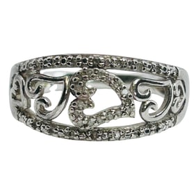 Diamond Sterling Dome Ring 3.91