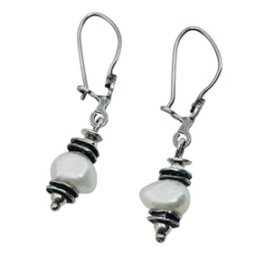 Sterling Pearl Drop Earrings 3g