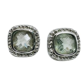 CI Aqua Sterling Square Stud Earrings 4.25 G