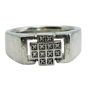 Diamond Sterling Ring Size 10, 9.49 G