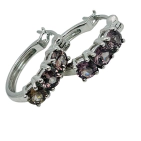 DJOY Sterling Garnet Hinge Earrings 3.44 G