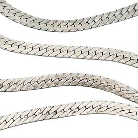 Italy, Sterling Flat Snake Chain Necklace 12.5 G