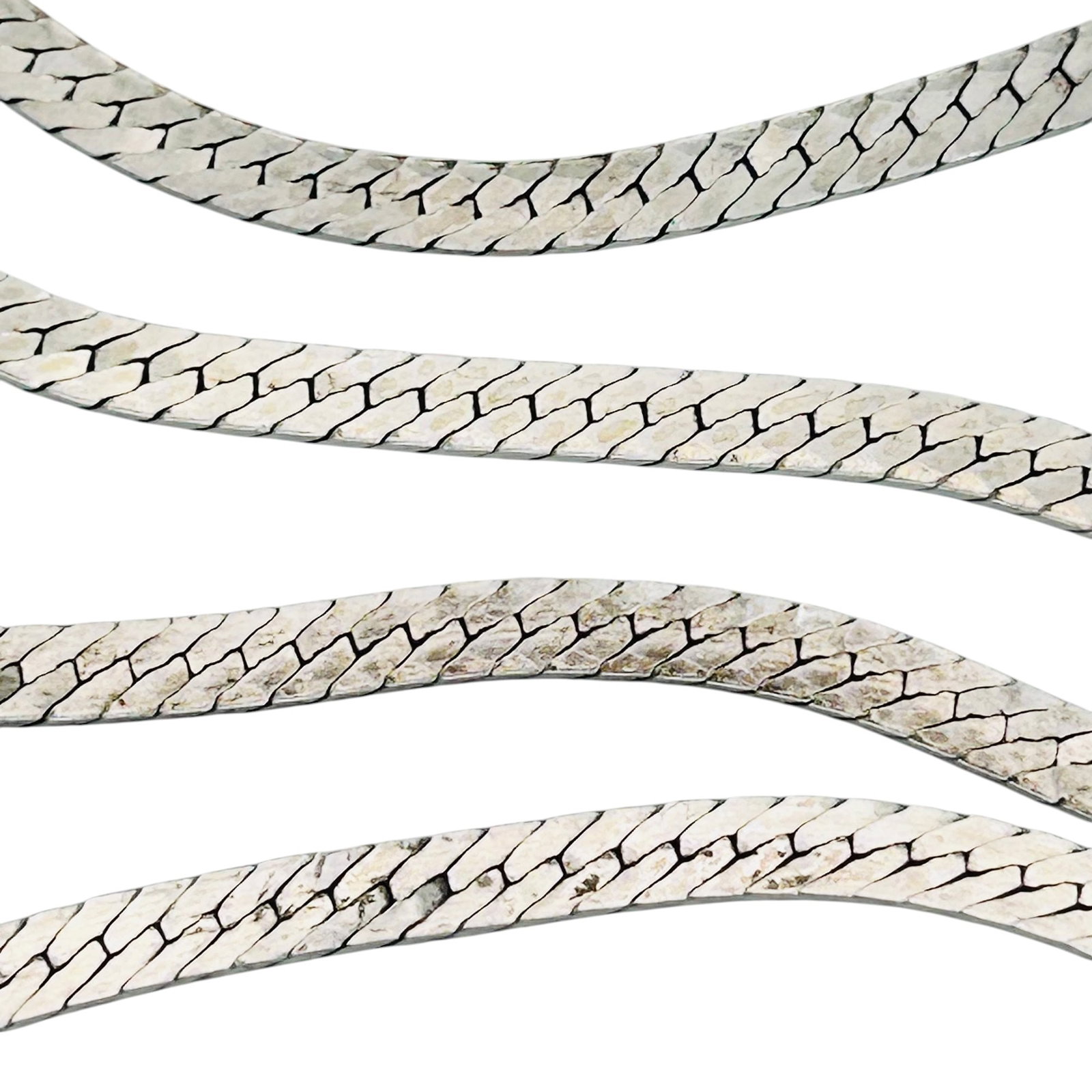 Italy, Sterling Flat Snake Chain Necklace 12.5 G: Italy Sterling flat snake chain necklace 12.5 g