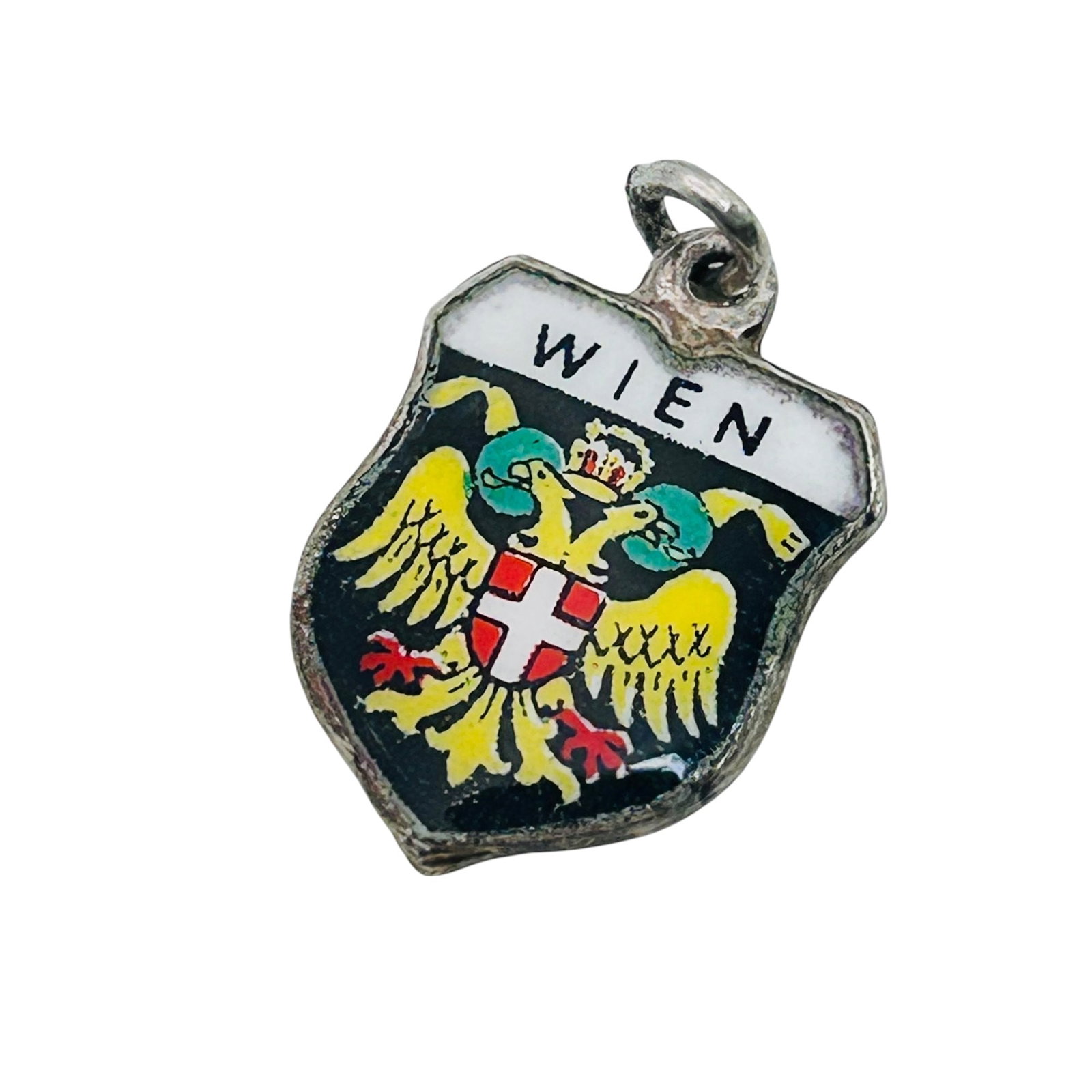 REU 800 Silver WIEN Shield Charm .9 G: REU 800 silver WIEN shield charm .9 g