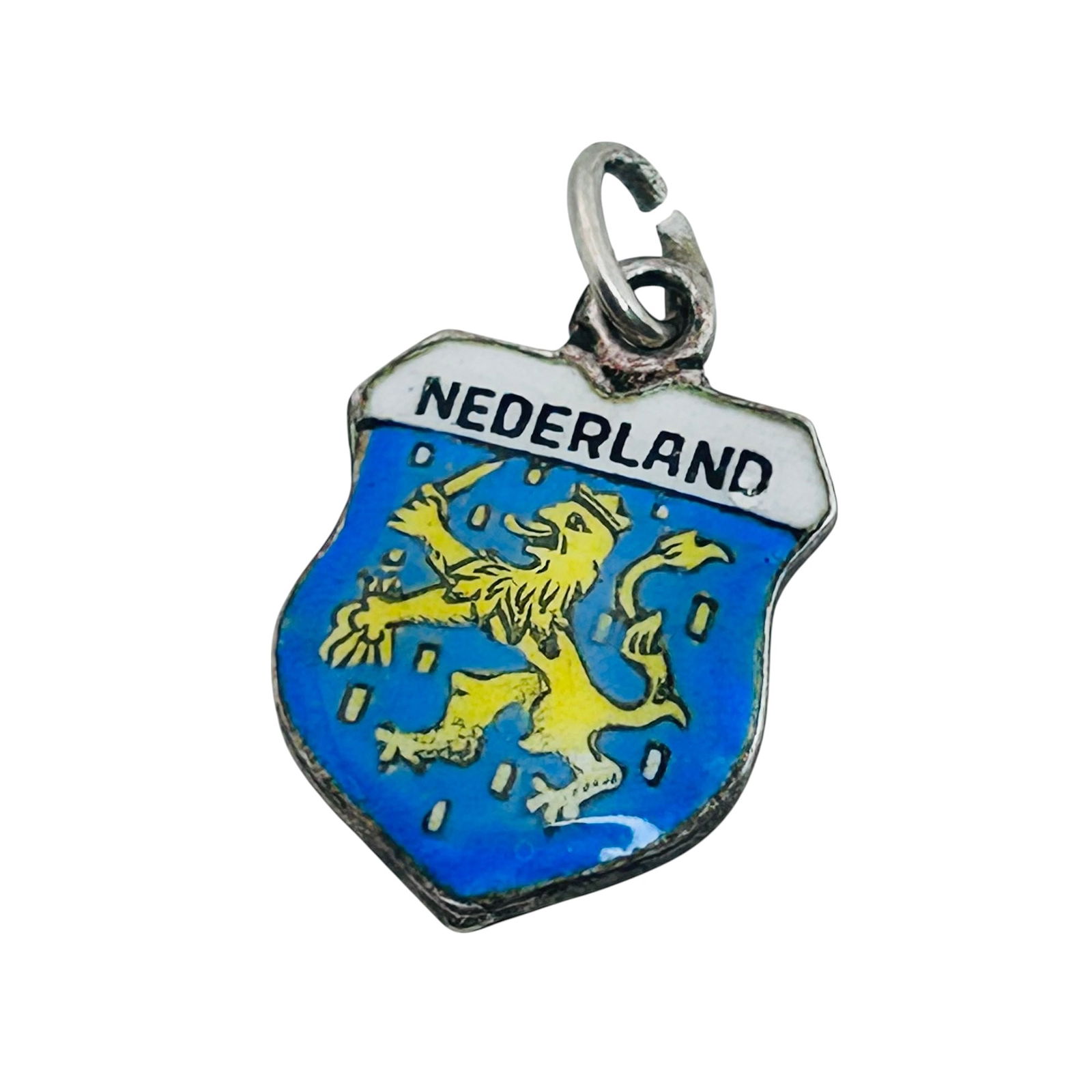 SP Vintage 800 Silver NEDERLAND Shield Charm 1.25 G: SP vintage 800 silver NEDERLAND shield charm 1.25 g