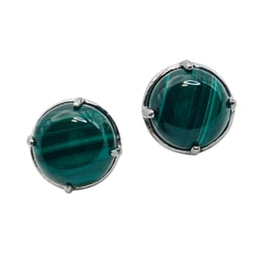 STS MALACHITE Sterling Stud Earrings 2.54 G
