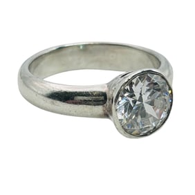 Rhinestone Sterling Ring Size 6.5, 5.04 G