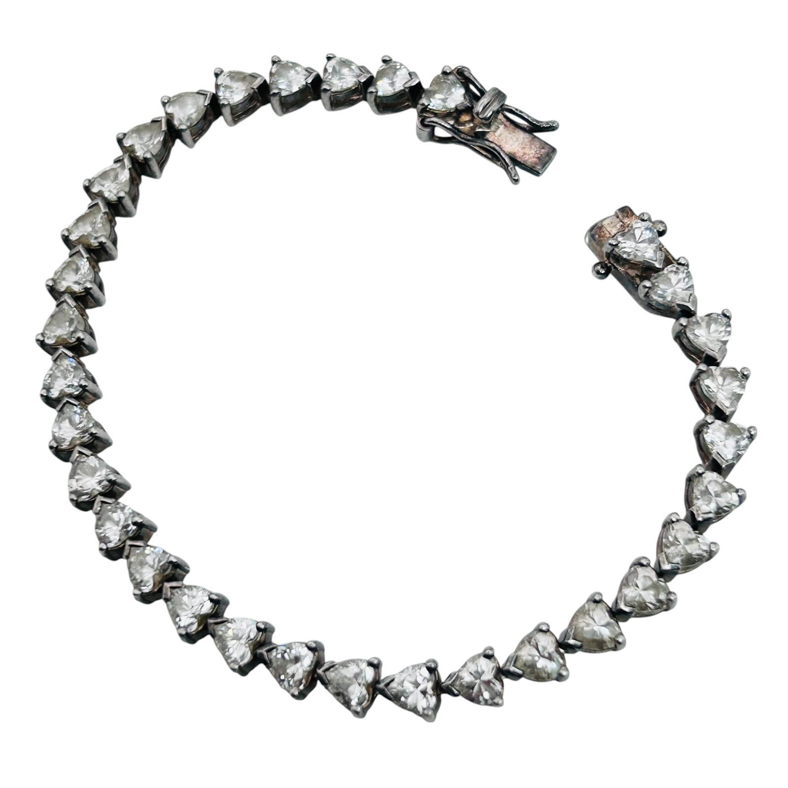 Rhinestone Sterling Tennis Bracelet 12.83g: Rhinestone sterling tennis bracelet 12.83g
