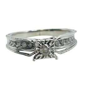 Diamond Sterling Ring Size 5.5, 2.43 G