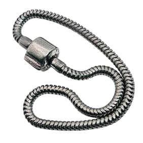 Sterling Round Snake Chain Barrel Clasp Charm Bracelet 8.03 G