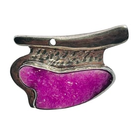 Southwest Sterling Pink Gemstone Pendant 7.83 G