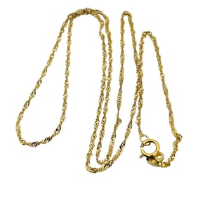 Italy Sterling Twisted Flat Chain Necklace .81 G