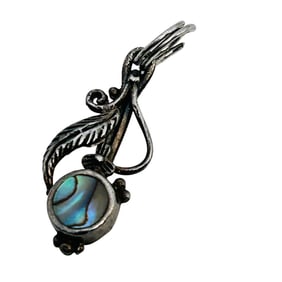 Southwest Sterling Abalone Pendant 1.14 G